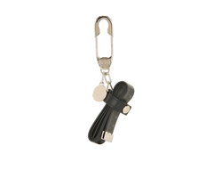 Christian Dior Tape Measure Keychain, Leather/Brass, Black, MII, 3*